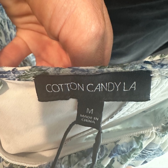 Cotton Candy LA blue & green long sleeve ruffle mini dress formal wedding NWT M - Picture 12 of 13